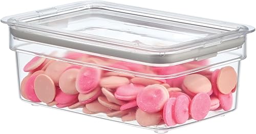 IDESIGN The Fresh Collection - Contenedor de almacenamiento mediano corto para productos secos, 5 pulgadas de largo x 8.1 pulgadas de ancho x 3