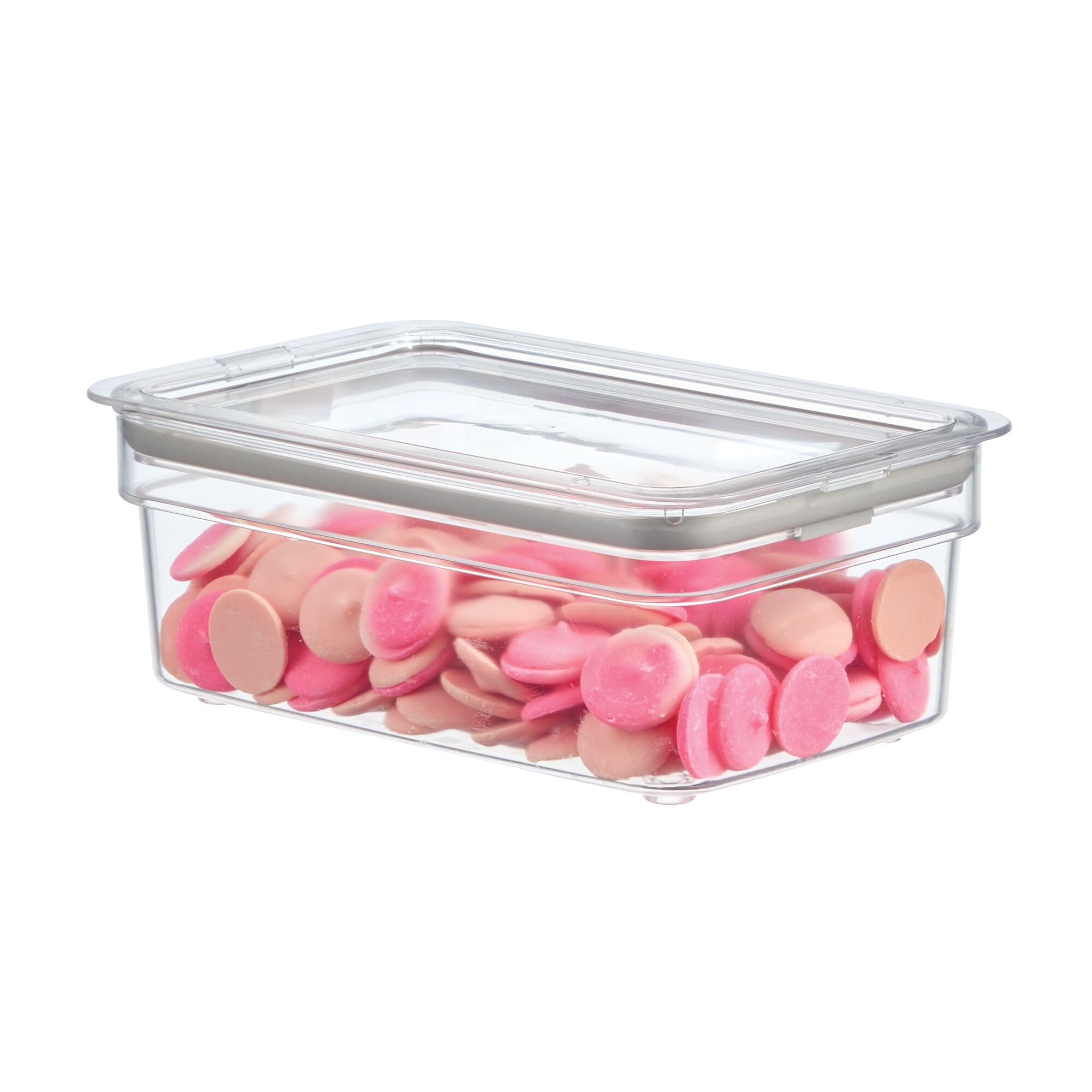 Idesign Medium Short Dry Goods Storage Bin, The Fresh Collection – 5" L X 8.1” W X 3” H, Clear Bin