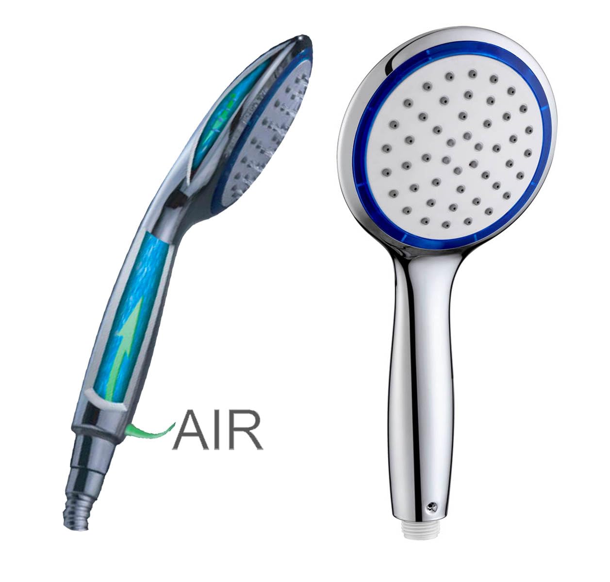 Shower Head with Self Powered Flow Meter, Water and Energy Saving Design (Single Function, Blue) - Image 4