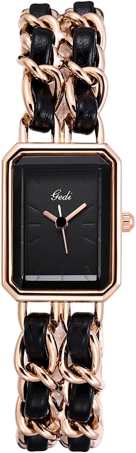 BESTKANG Rectangle Women Watches Elegant Ladies Dress Watches with Unique Stainless Steel Band