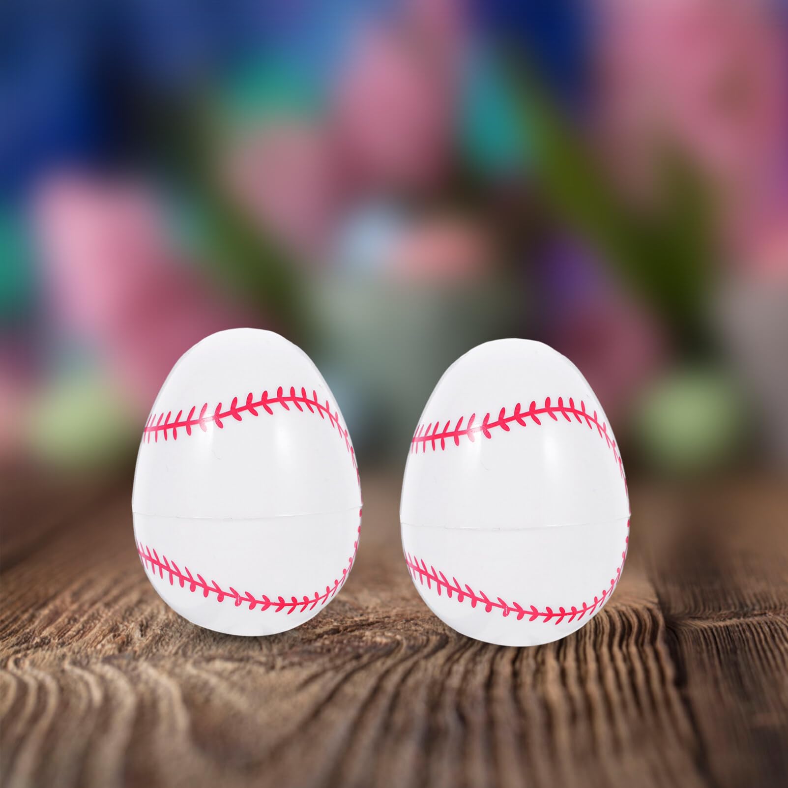 ibasenice Baseball Softball Easter Egg 12pcs Fillable Baseball Easter Basket Stuffers Empty Plastic Softball Filled Easter Eggs Empty Sports Balls Egg Sports Easter Egg Hunt