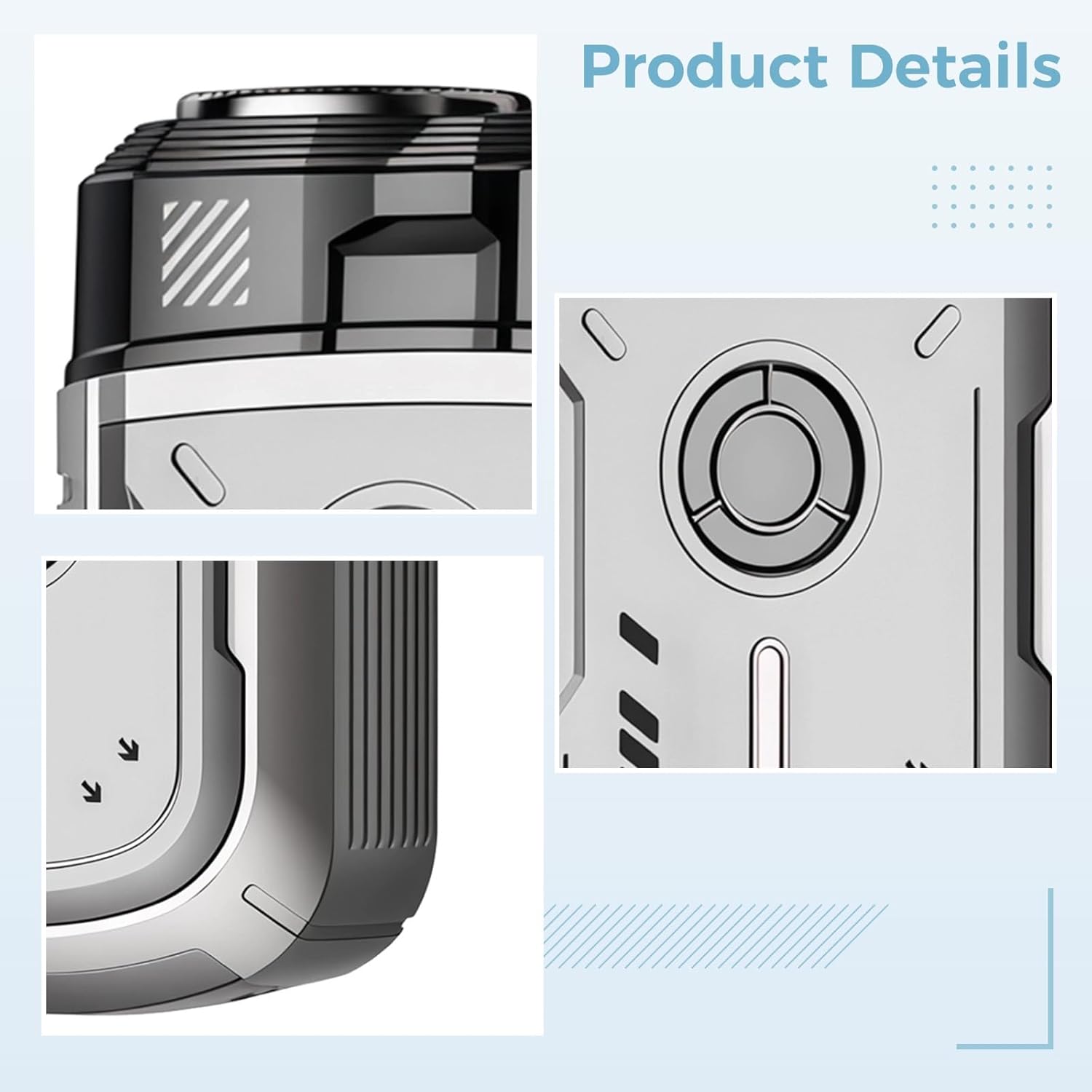 Generic Electric Shaver Mini for Men, Blade Dual Ring Design, Waterproof Ipx7 Travel Shaving, Alloy Compact Body, Charging 1 Hour Fast, Brush Cleaning and Cable Charging Includes