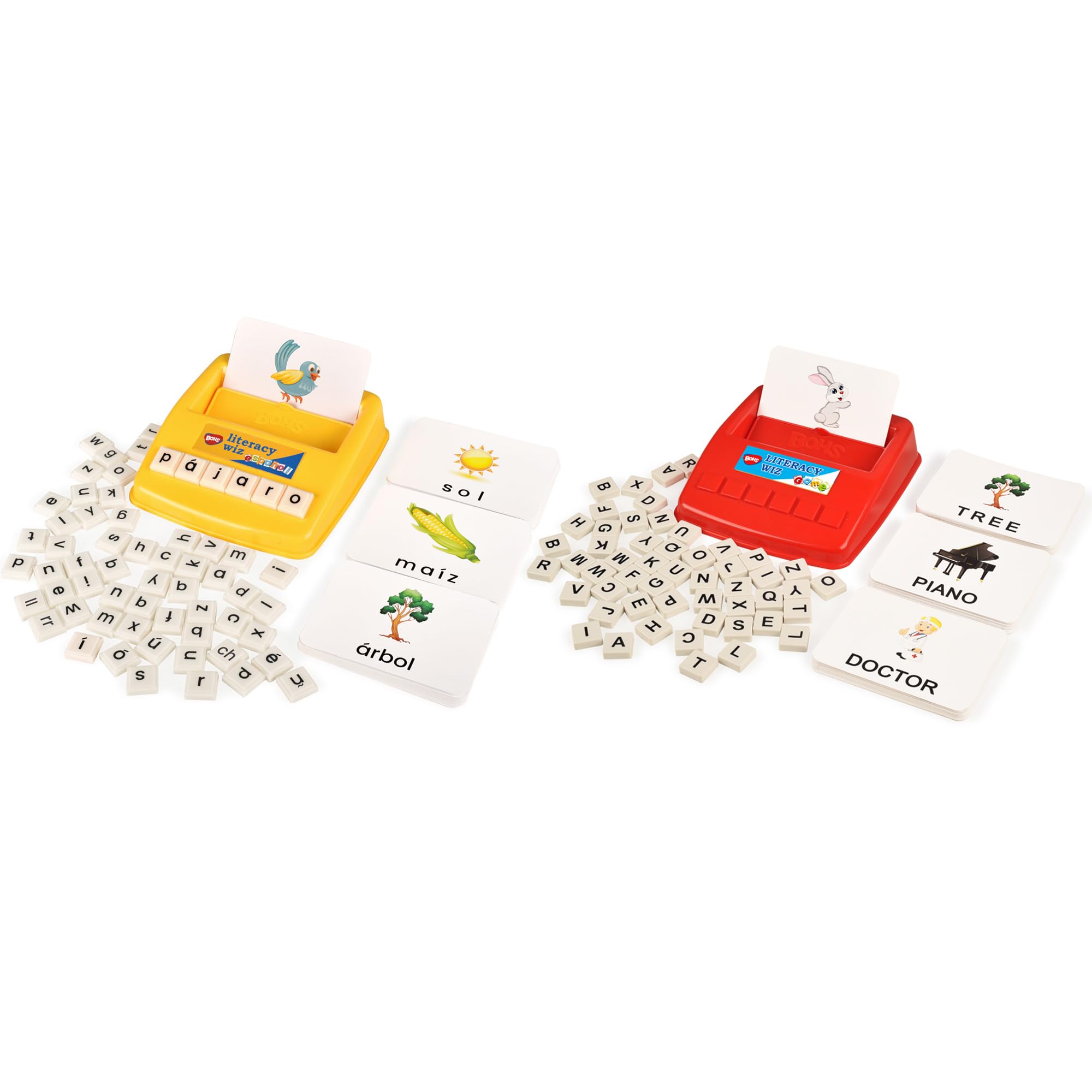 BOHS Spanish and English Literacy Wiz Game - Preschool Language Learning Educational Toys