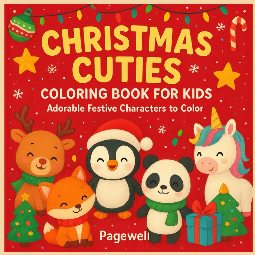 Christmas Cuties Coloring Book for Kids: Adorable Festive Characters to Color