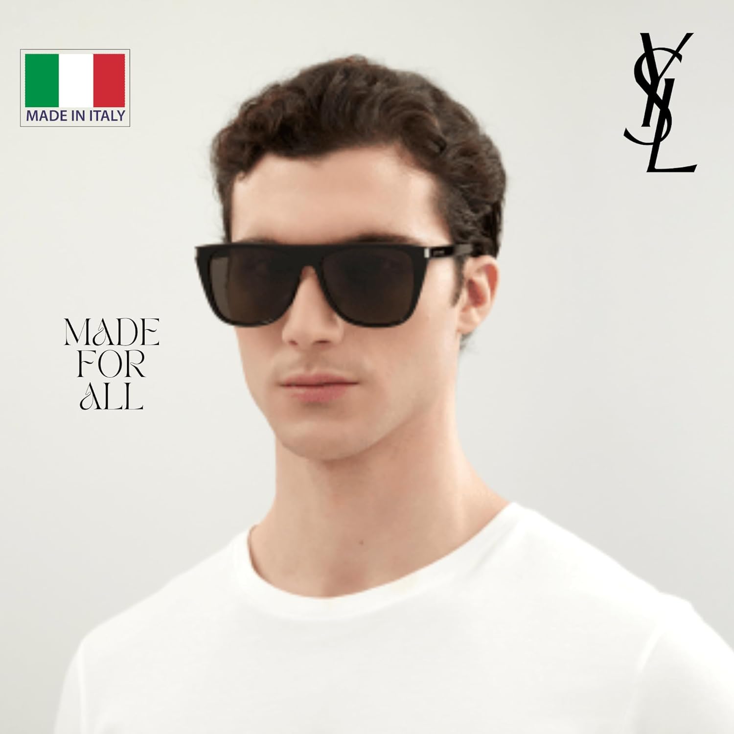 SAINT LAURENT SL 1/F Oversize Sunglasses + Bundle with eSHADES Luxury Eyewear Kit - Image 8