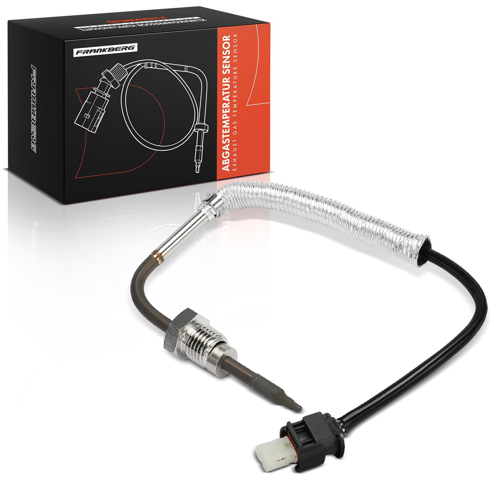 Frankberg Sensore temperatura gas di scarico Sensore gas di scarico 2-Poli Compatibile con B-Class W242 W246 Fortwo Coupé 451 CLA Shooting Brake X117 GLClasse A X156 Classe A W176 Replace# 0009051532