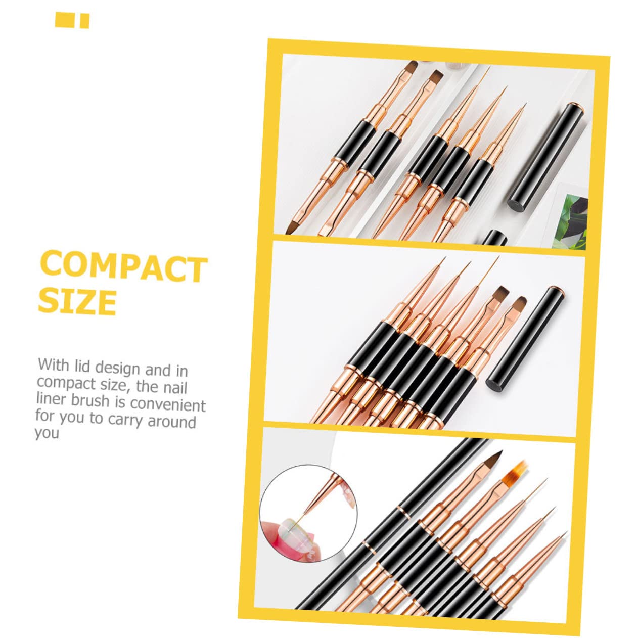 FOMIYES 2 Set Di Nail Art Liner Set Di Manicure Penne Per Nail Art Liner Strumenti Per Disegno Unghie Forniture Per Nail Art Da Salone Pennelli Per Unghie 5 Pezzi*2