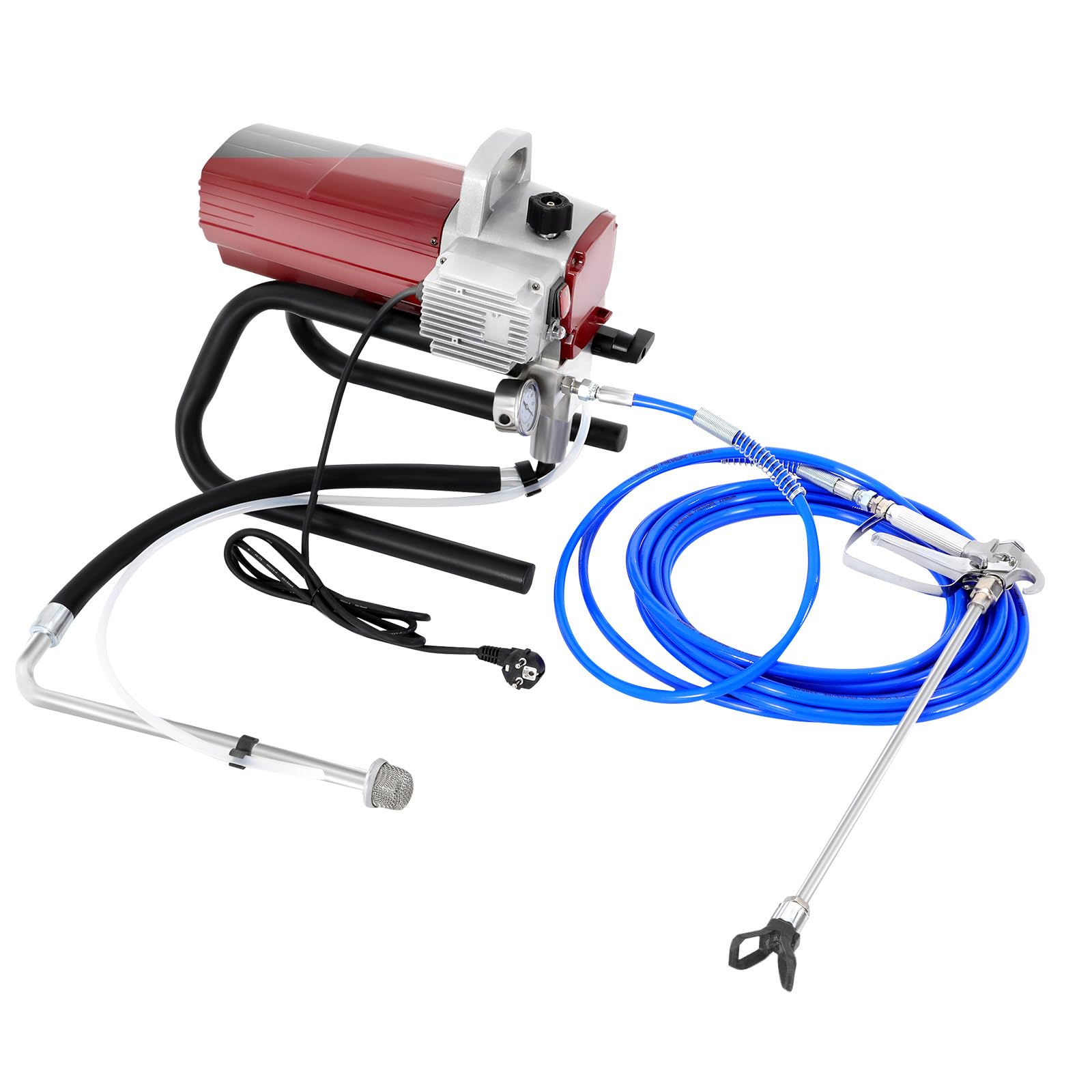 System natryskowy Pro Airless, farba ścienna, 1800 W, elektryczny rozpylacz, Paint Blast, regulowany nacisk natryskowy z rurką, przenośny uchwyt, do ściany, sufitu/farby do drewna i metalu