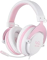 USOTSO MPOWER Angel Edition Gaming Headset: Noise-Cancelling Over-Ear Stereo Headphones w/ Retractable Mic for PS4, PC, Mobile, Laptop - 4.4/5 Stars