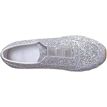 Women's Glitter Sneakers Breathable Lightweight Wide Width Tennis Shoes Slip on Arch Support Walking Shoes
