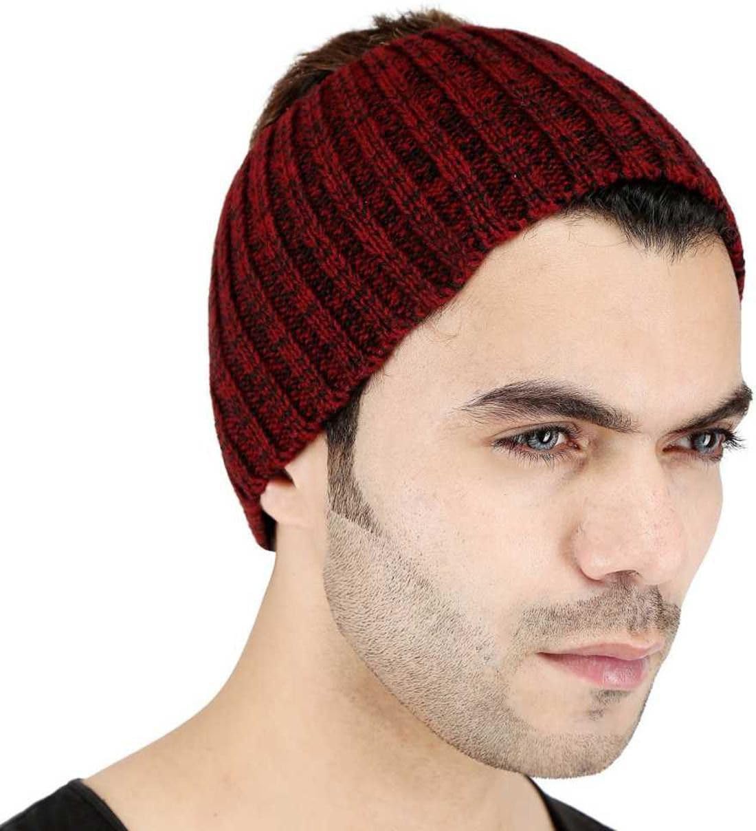 Unisex Warm Woolen Headband Earwarmer (Black) | Soft Acrylic Wool Ear Muff, Ear Cover & Winter Headband for Men & Women | Stretchable, Stylish & Comfortable Fit