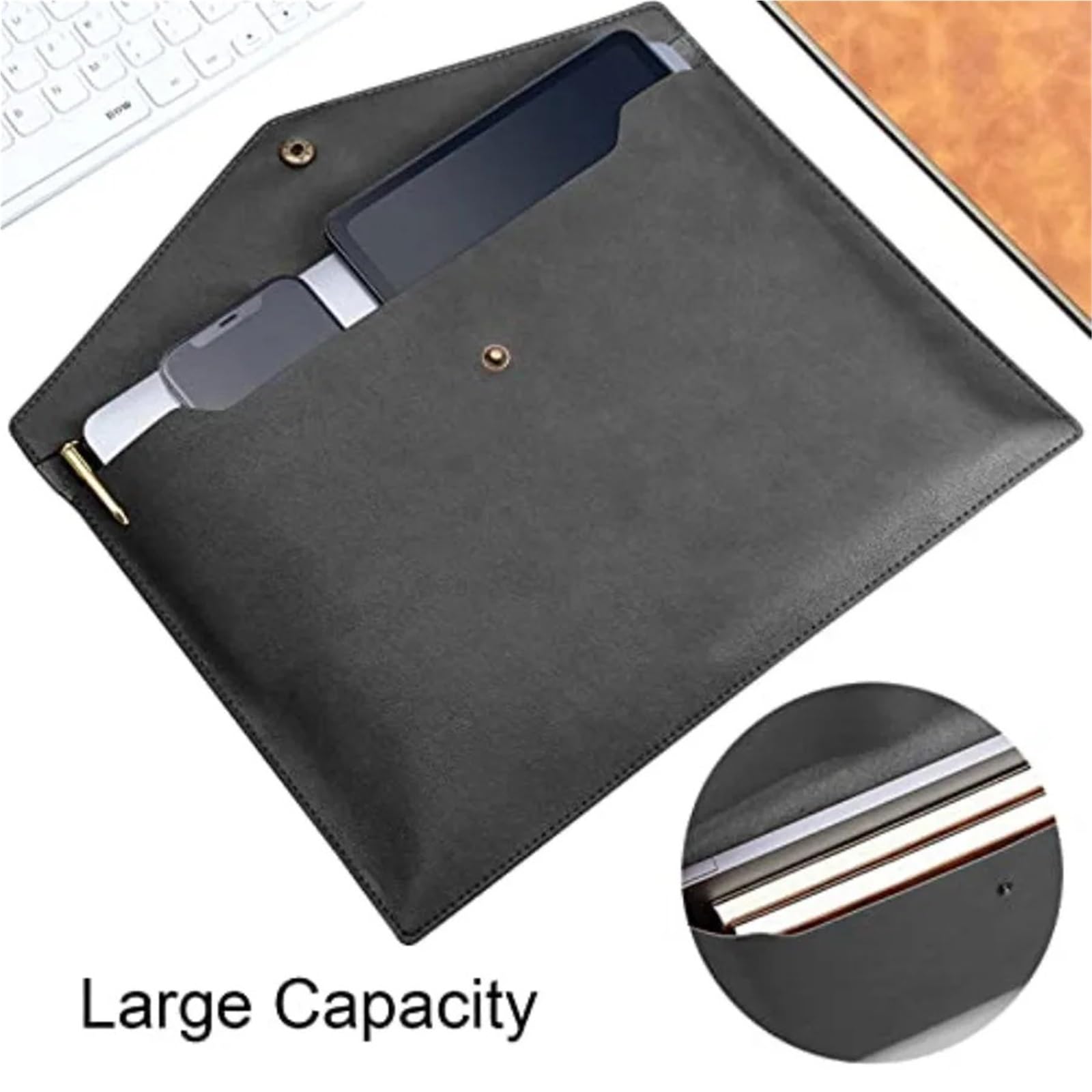 1 pz cartelle di file in pelle PU porta documenti A4 busta portfolio impermeabile archivio organizer Per Archiviazione Documenti
