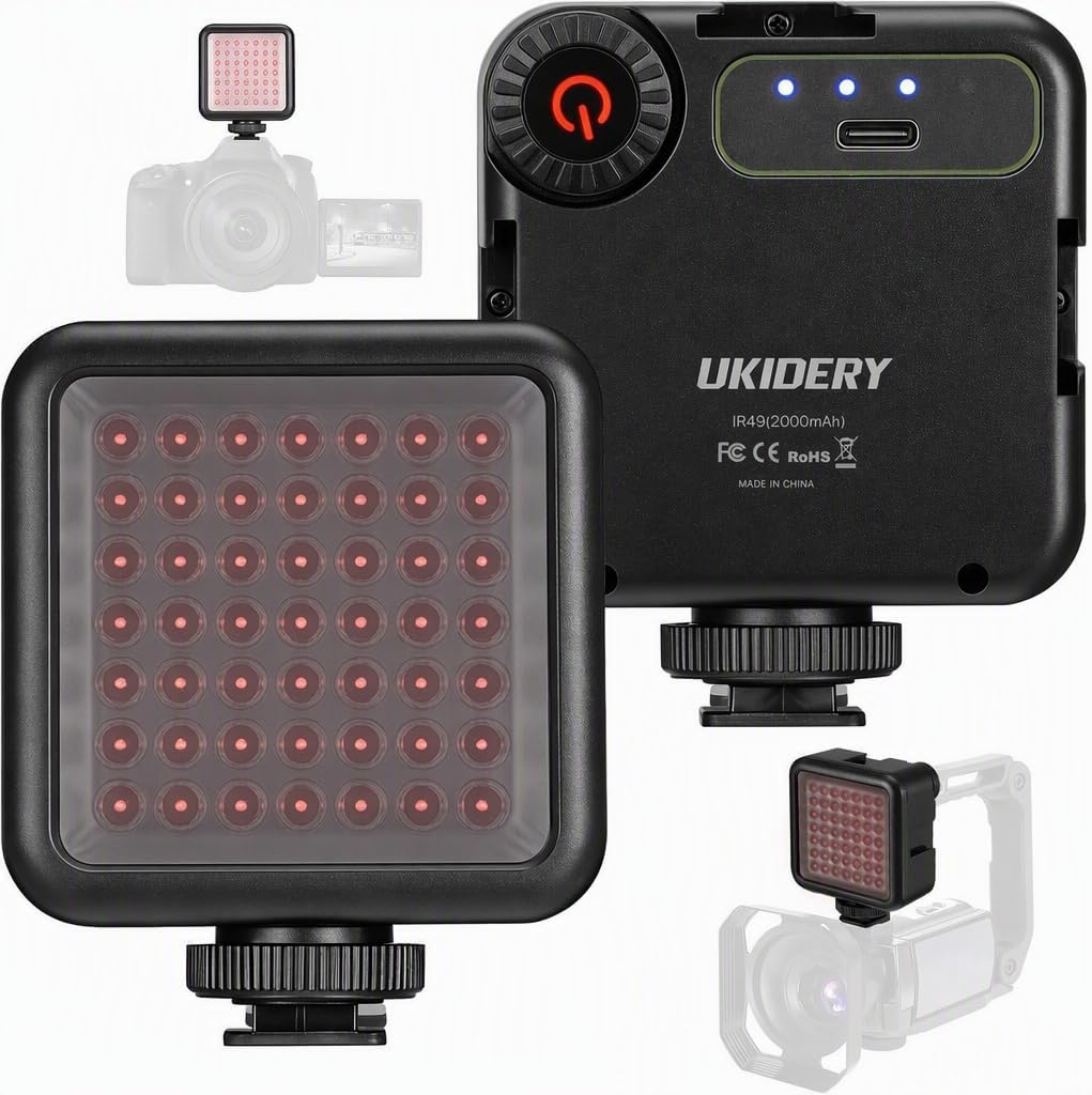 Mini IR Night Vision Light for Camera & Camcorder 2000mAh Rechargeable