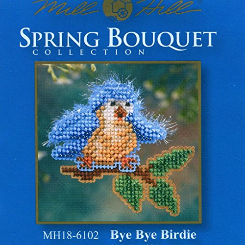 Image of Bye Bye Birdie Beaded Counted Cross Stitch Ornament Kit Mill Hill 2006 Spring Bouquet MH18-6102