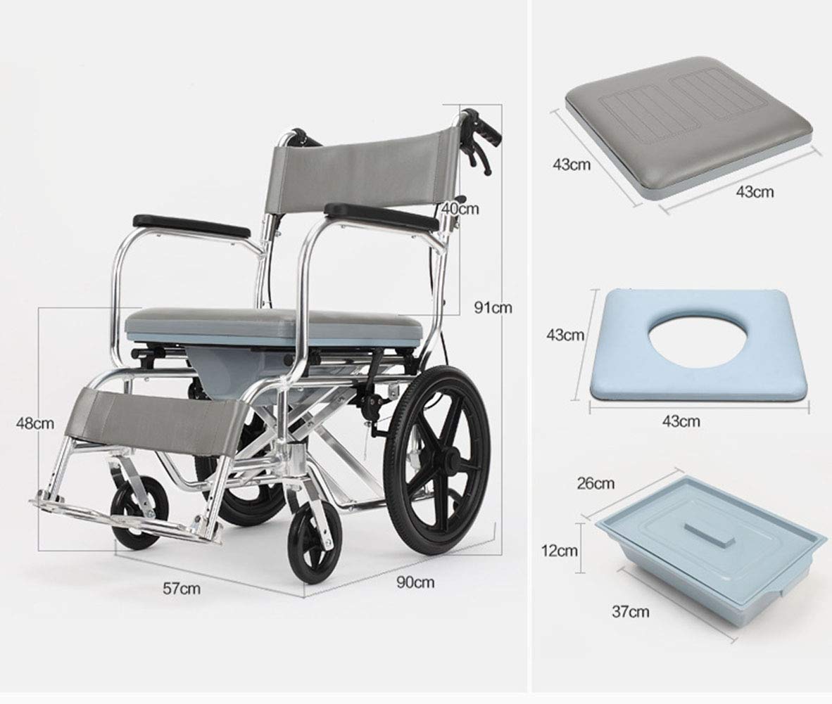 Wózek inwalidzki, lekki składany wózek inwalidzki do jazdy medycznej, starszy wózek inwalidzki z siedziskiem aluminiowy składany przenośny ręczny wózek inwalidzki dla osób niepełnosprawnych