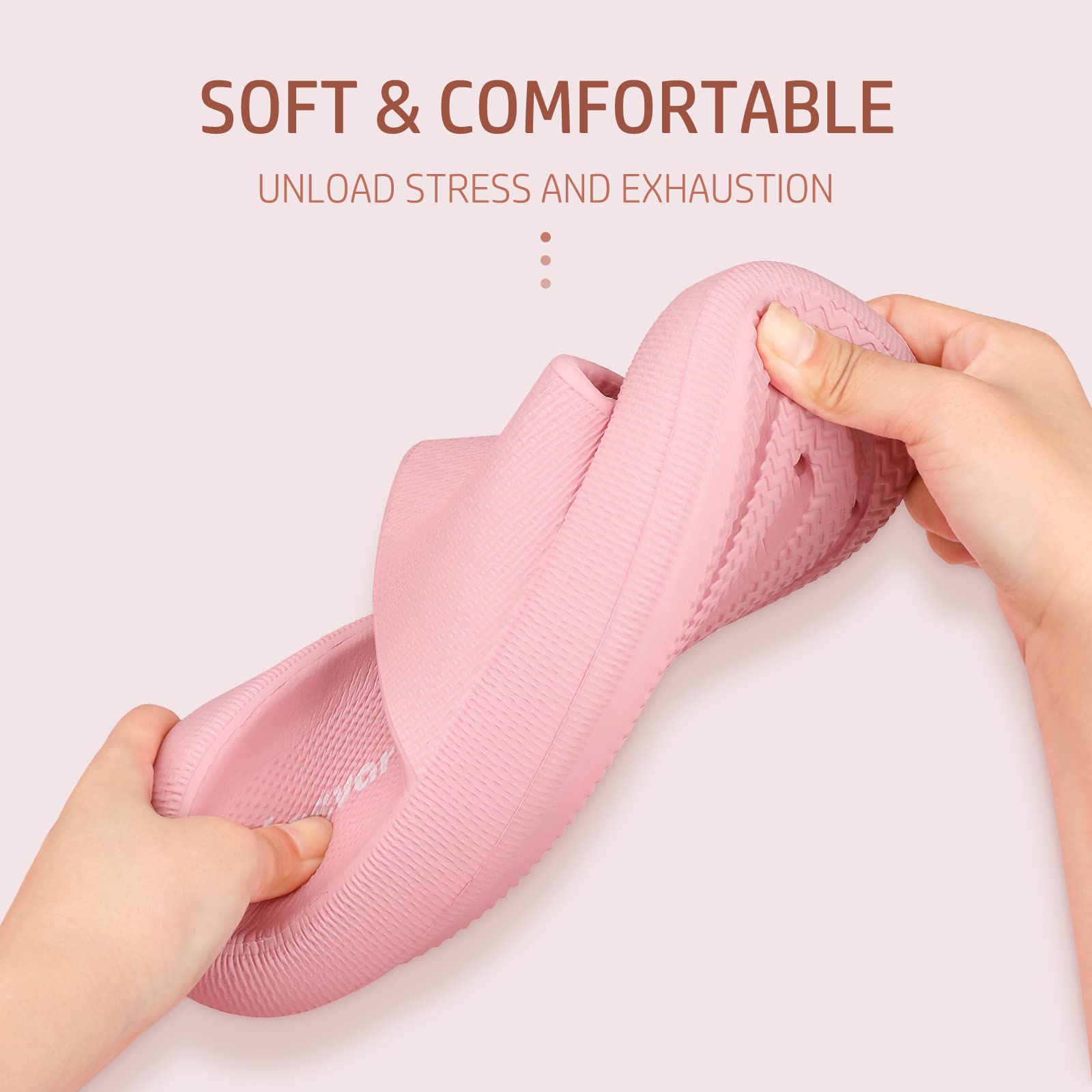 Leevar Ciabatte Nuvola Donna Uomo Morbide, Comode e Rilassanti, Ciabatte Donna Estive Facili da Pulire, Ciabatte Doccia Antiscivolo con Suola Spessa, Pantofole per Nuoto Spiaggia