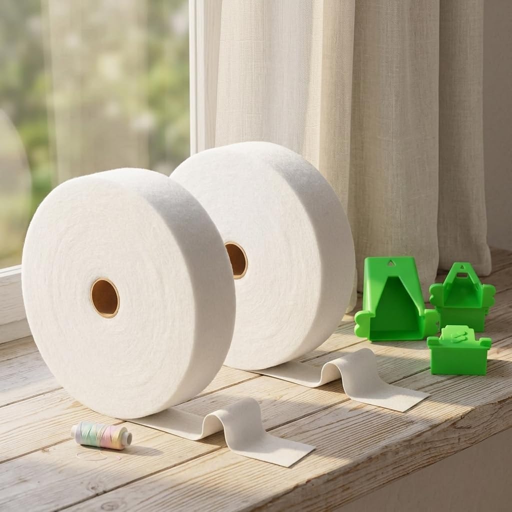 ANDRESLAD Batting Strips for Rugs 2 Roll Cotton Polyester Blend 100 Yards