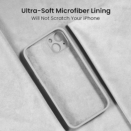 Image of FireNova Designed for iPhone 15 Case, Silicone Upgraded [Camera Protection] Phone Case, Soft Anti-Scratch Microfiber Lining Inside, 6.1 inch, White