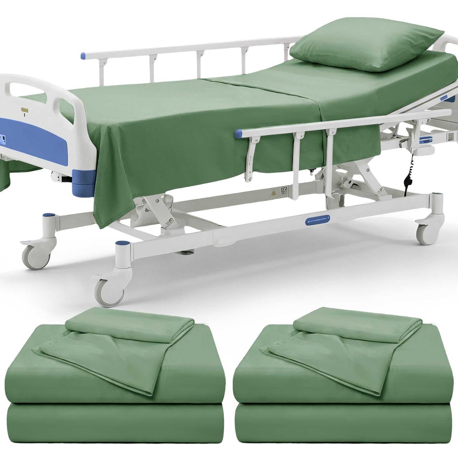 P Pothuiny Hospital Bed Sheet Set - White Microfiber -19