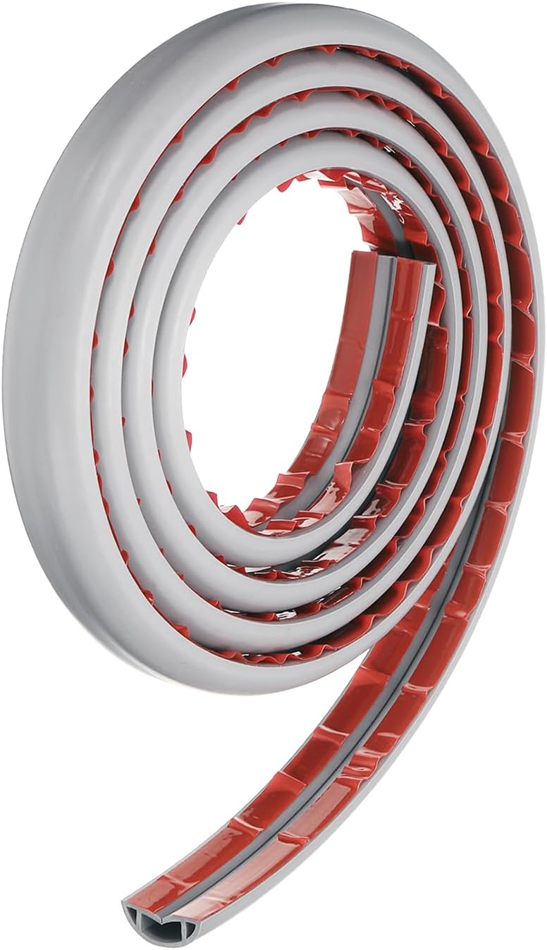 HARFINGTON 10ft Cord Cover Floor W0.71 x H0.39 Inner Channel PVC Hide Extension Cable Floor Wire Hider Wire Covers Protector for Prevent Cable Trips Cables Management, Grey