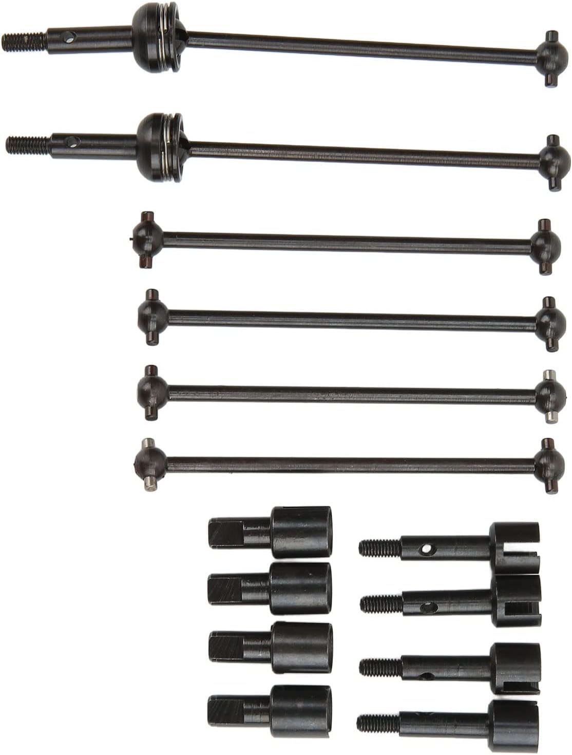 VBESTLIFE Rc Cvd Drive Shaft Set, Steel Rc Car Cvd Drive Shaft Dogbone and Rc Wheel Stub Axle Cup and Rc Drive Axle Cup Set Replacement for 144001 124018 124019 Remote Control Car Car Model Accessory