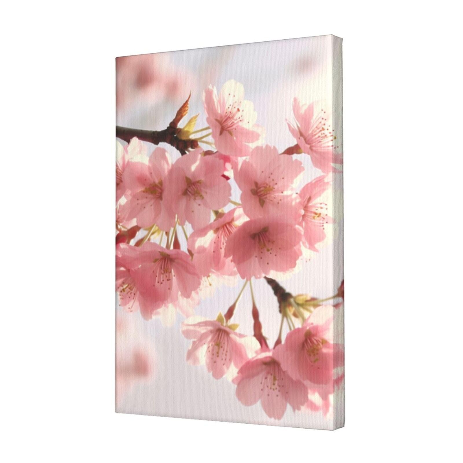 KLOPH cherry blossom Canvas Wall Art for Living Room 12"x18" Modern Artwork Painting for Bathroom Hanging Canvas Prints Aesthetic Wallart for Bedroom Kitchen Office Wall Decor