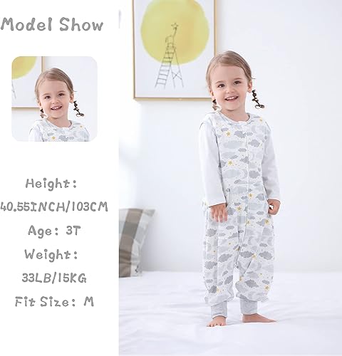 Miniatura 2 de Saco de dormir para niños pequeños con pies, saco de dormir para caminar, 0.5 tog
