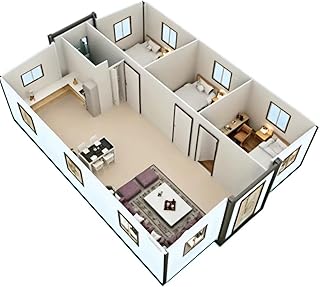 Tiny Homes for Sale Prefab Tiny Houses to Live in for Adults 20FT Portable Foldable Modular Container Cabin Kit with 1–3 Bedrooms Full Kitchen Bathroom and Modern Living Area for Residential Use