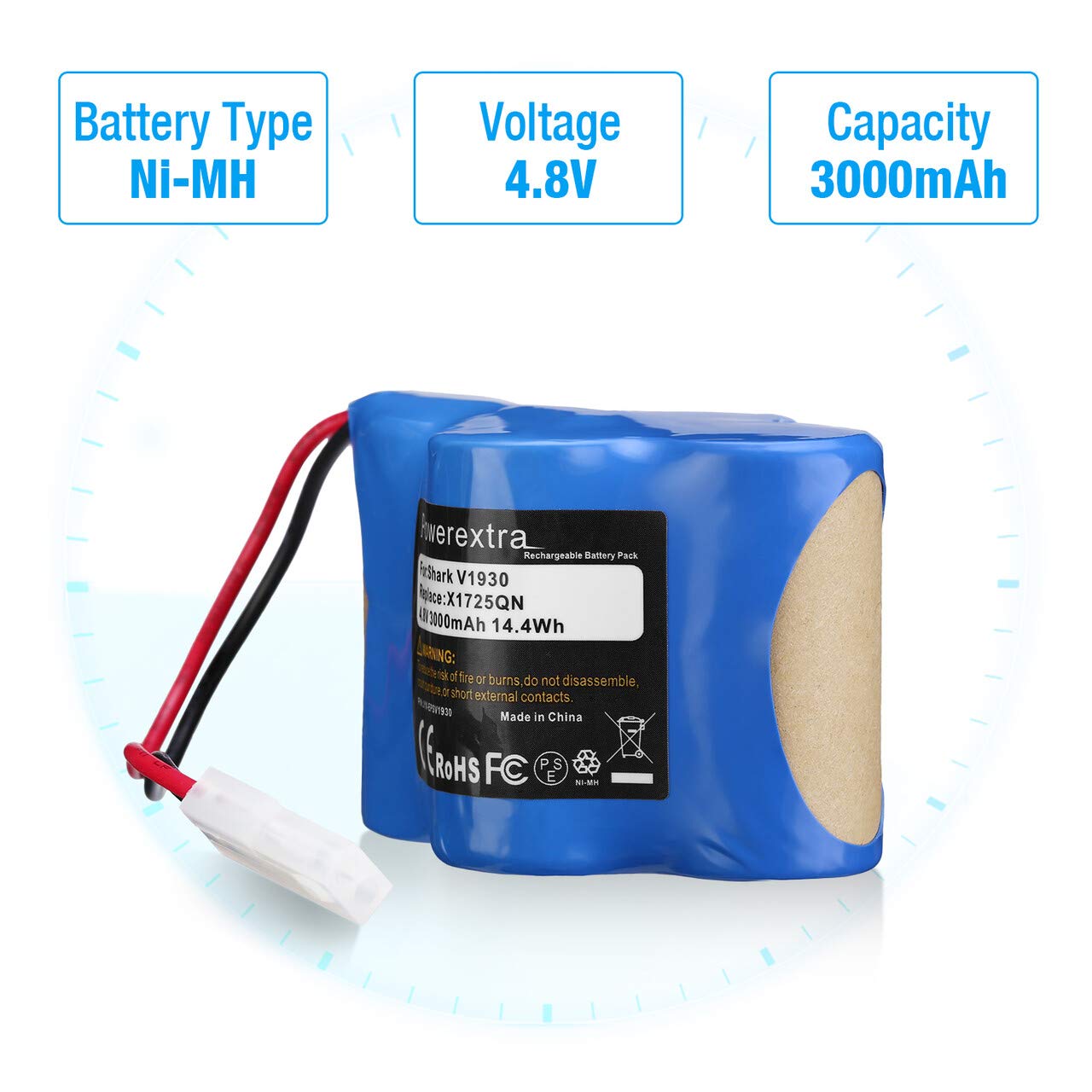 Powerextra Euro Pro Shark 4.8V 3000mAh 
