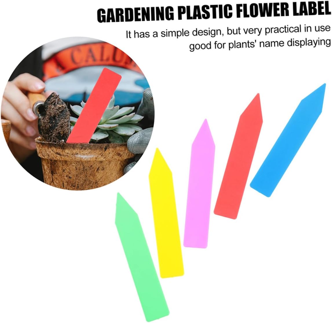 600pcs Waterproof Plant Labels Garden Markers with Stakes Small Colorful Plastic Plant Tags for Outdoor Gardening 10x1.8cm