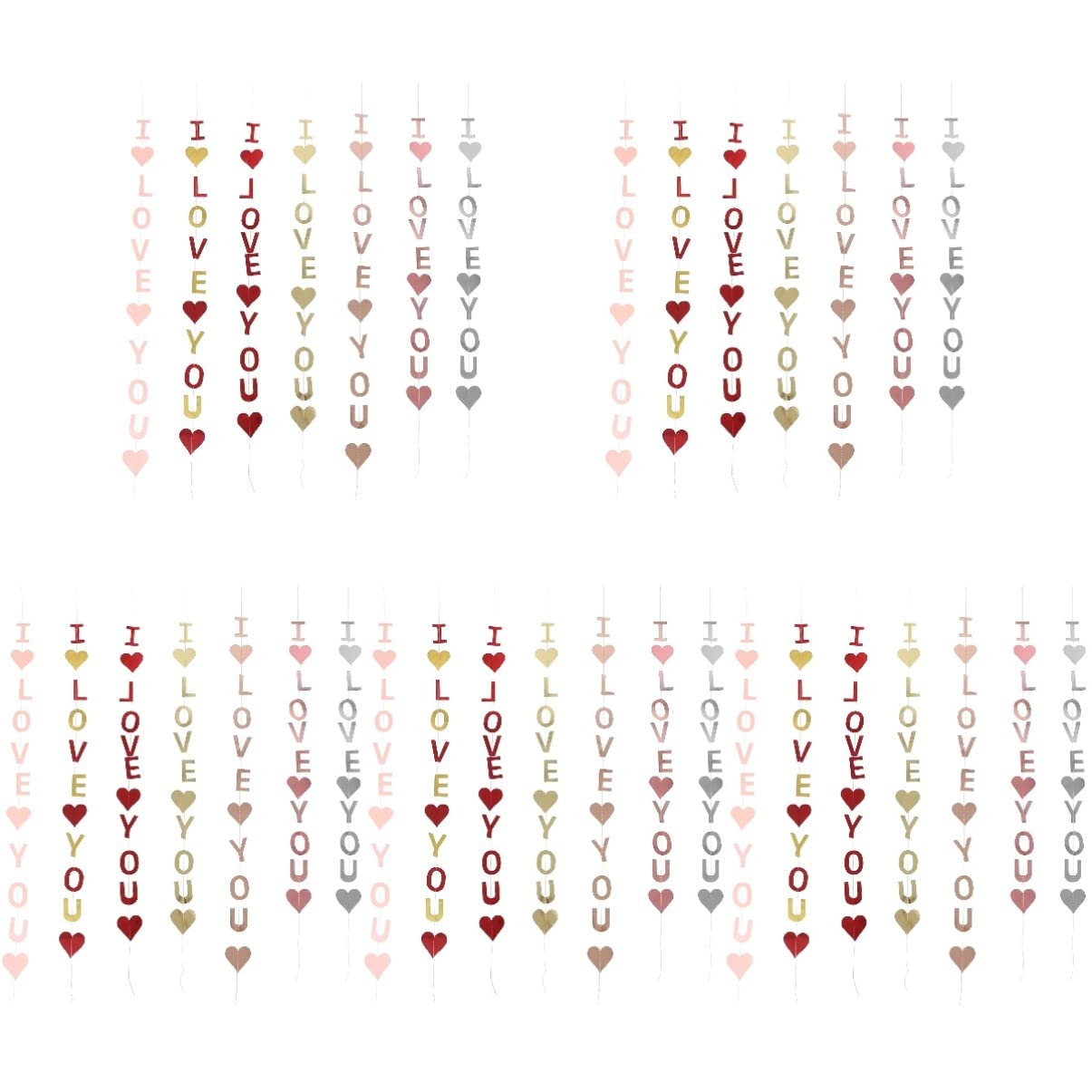 ifundom 35pièces Guirlande Cœur Décorations i Love You Pour Mariage Et Saint-valentin Accessoires De Fête