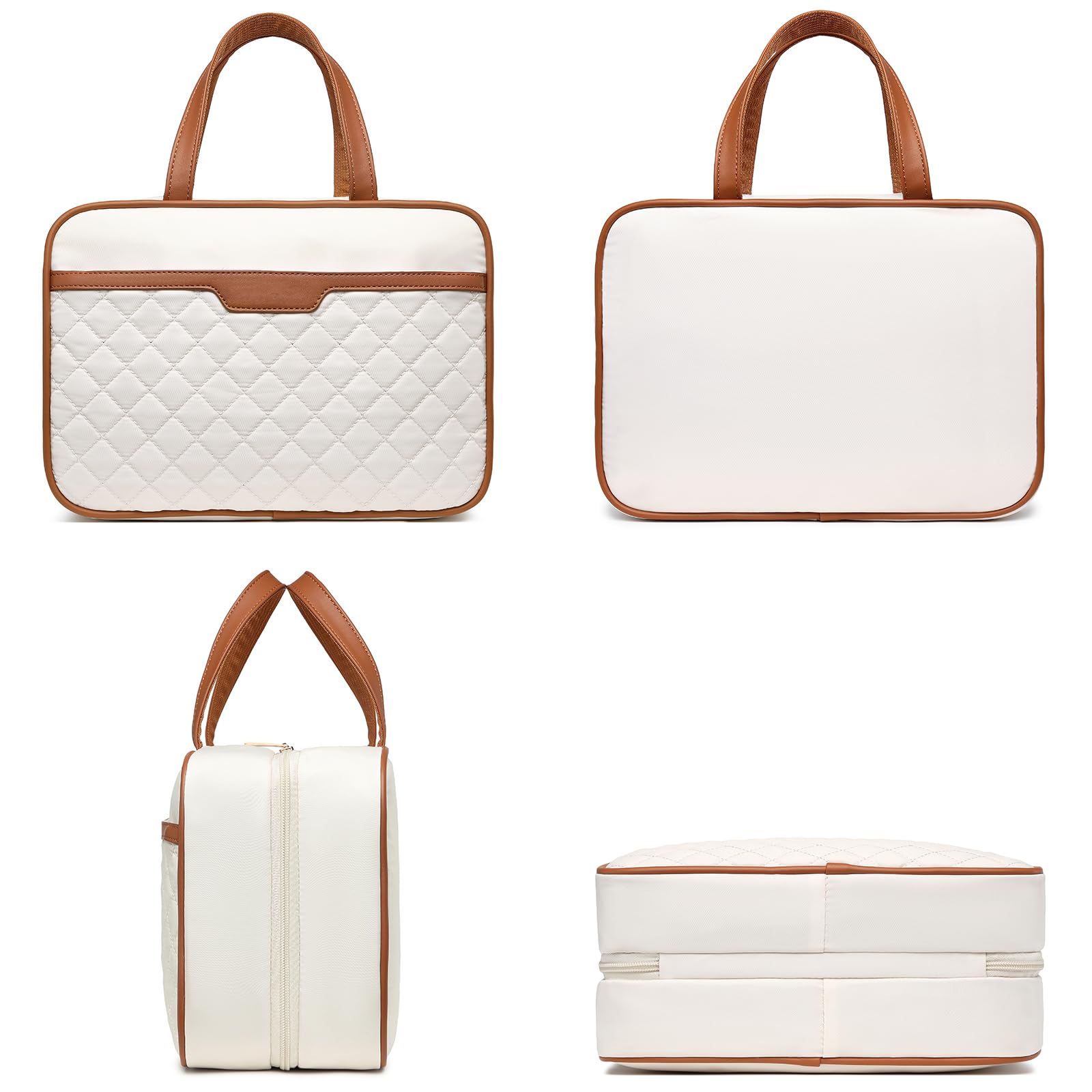 Neceser de Viaje para Mujer, Organizador de artículos de tocador de Viaje para artículos de tocador de tamaño Completo, Bolsa de Viaje portátil Resistente al Agua con Gancho para Colgar y 4