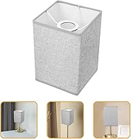 Vista 5 de Didiseaon 2 piezas de cubierta de lámpara de lino moderna, pantalla gris desmontable para mesita de noche de pared y lámparas de pie, fácil