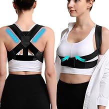 مشد تصحيح وضعية الجسم للنساء، دعامة كتف قابلة للتعديل للرجال لتصحيح انحناء الظهر والحدب، غير مرئي تحت الملابس، داعم للظهر ومصحح للوضعية من فلايرث