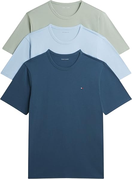 Tommy Hilfiger 3-Pack Cotton Short Sleeve Tee Shirt Erkek