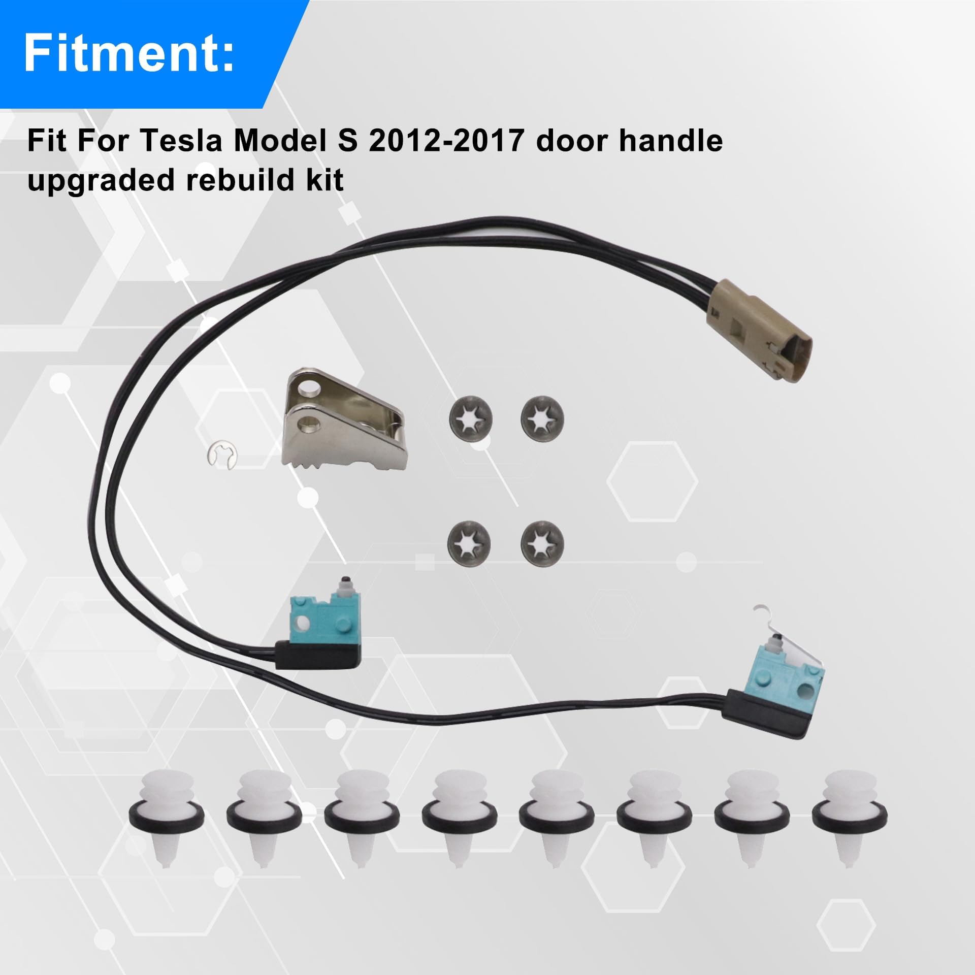 GXARTS Türgriff-Reparaturkit Für Tesla Model S 2012–2020 – Inkl. Mikroschalter, Kabelbaum, Clips – Upgrade-Set