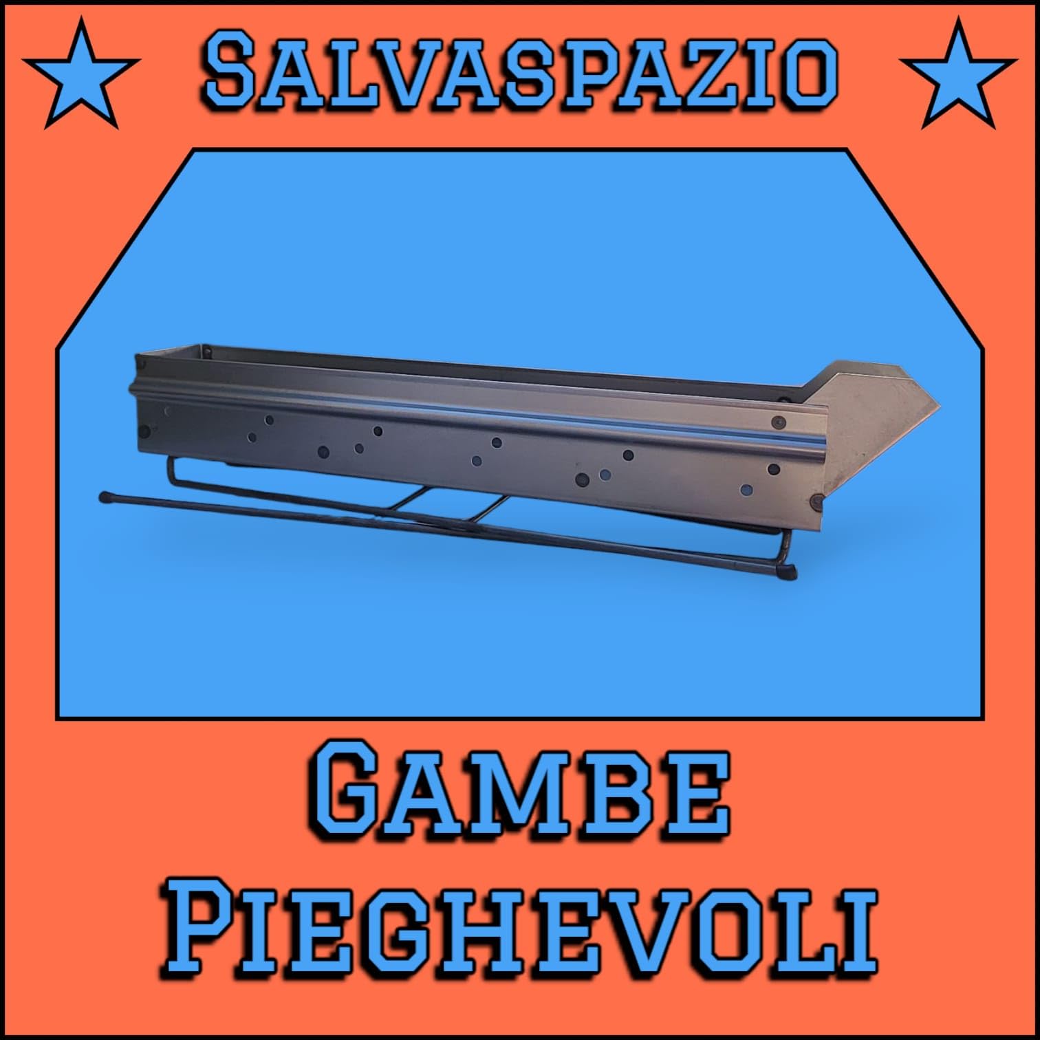 Canaletta Arrosticini Empotec Fornacella a Carbone Cottura Carne Spiedini, Gambe Pieghevoli, Ottimo Materiale Qualità Lunghezza 80cm Colore Grigio Grill BBQ Barbecue Abruzzo MADE IN ITALY