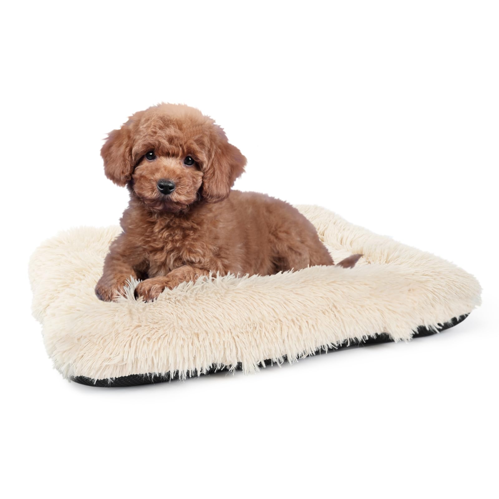 24 Inch Dog Crate Bed Washable 24x18 Dog Bed for Crate Fluffy Calming Dog Bed Crate Mats for Dog Cages Small Non Slip Crate Mat for Dogs Clearance