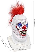 Vista 3 de Máscara de payaso de Halloween, máscara de payaso, máscara de payaso asesino de terror, máscara de payaso asesino de terror, disfraz de Halloween