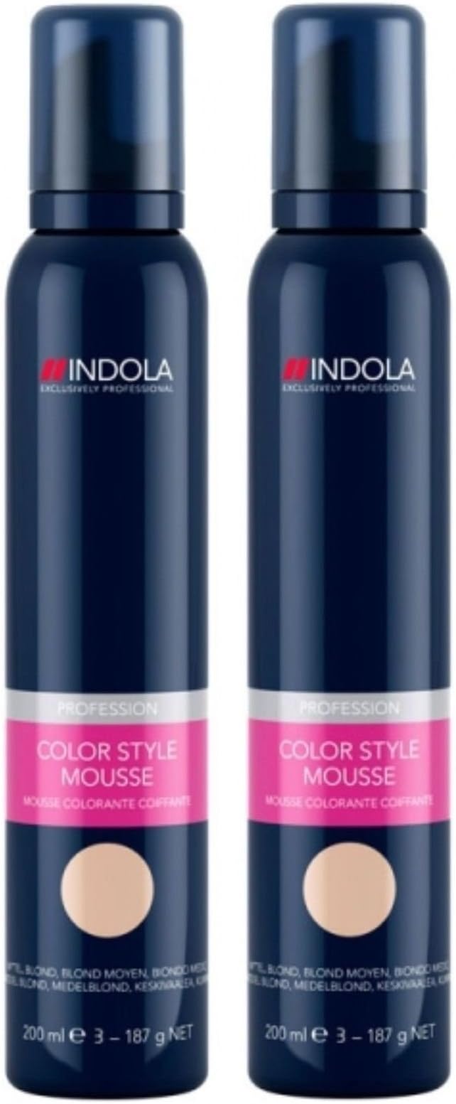 Indola Colour Mousse 200ml - Medium Blonde x2