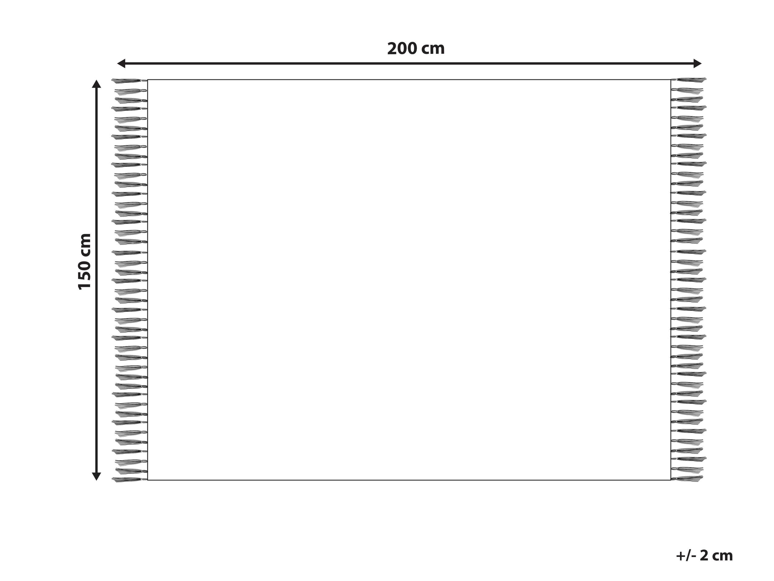 Koc materiałowy narzuta kapa na łóżko z frędzlami pleciony wzór 150 x 200 cm zielony Vella