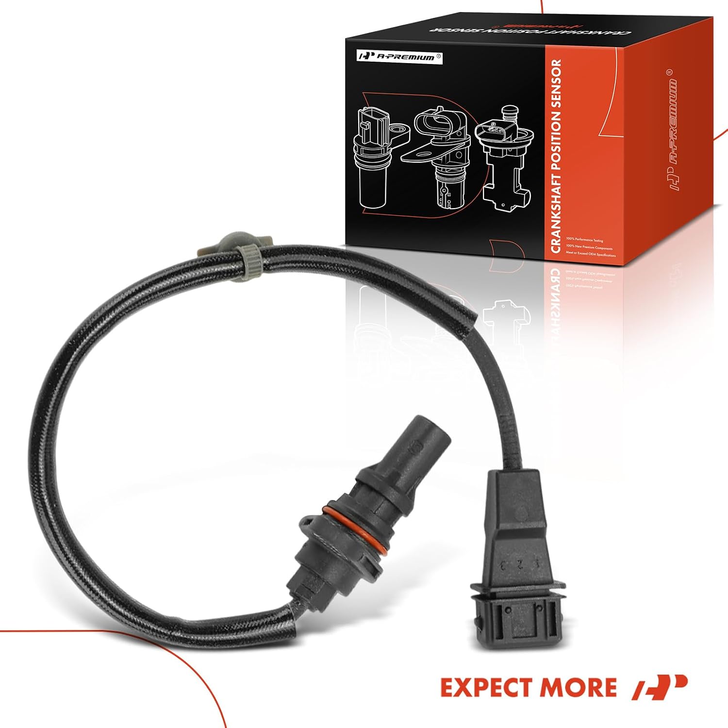 A-Premium Engine Crankshaft Position Sensor Compatible with Hyundai Sonata 2006-2014, Santa Fe 2010-2012, Tucson & Kia Forte, Forte5, Sorento, Sportage, Magentis, Optima, Rondo, Replace# 39180-25200