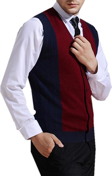 Amazon Ininuk メンズ ベスト ニット ニットベスト かっこいい 男性用 無地 ウール スリム 前開き シンプル 暖かい ウォーム 秋冬用 ベストメンズ 綿 ビジネスベスト ベスト オフィス オフィスビジネス フォマール おしゃれ カジュアル 快適 ベスト 通販