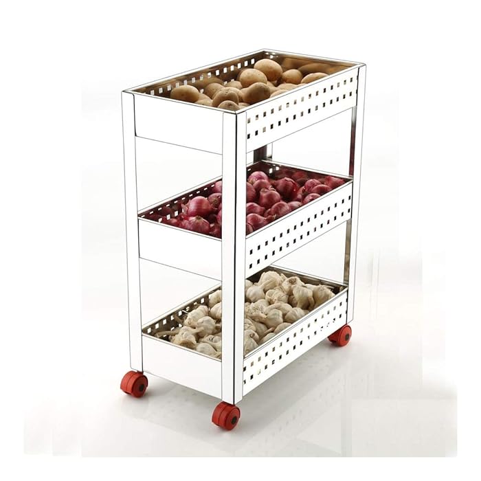 Buy Plantex Stainless Steel 3Tier Multifunction Onion, Potato