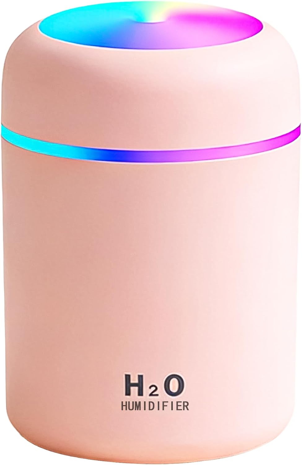 300ml USB Cool Mist Small Humidifier with Colorful Lights,Portable Mini Humidifier, Perfect for Bedroom, Office, Plants, travel & Car, White