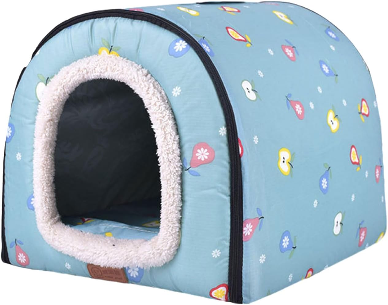 Foldable Pet Tent Soft Bed for Small Dogs & Hideaway Condo Bed Cartoon Cave Dog House Anti-Scratching