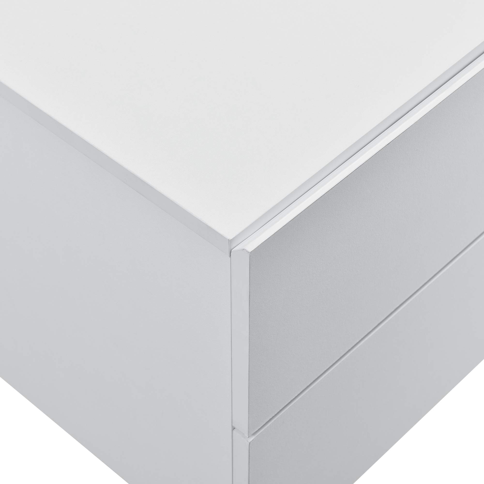 [en.casa] Mesa de Noche Flotante Ampfing con 2 Cajones Mesita de Noche Auxiliar Suspendida Dormitorio Recibidor Salón 40 x 29 x 30 cm - Blanco