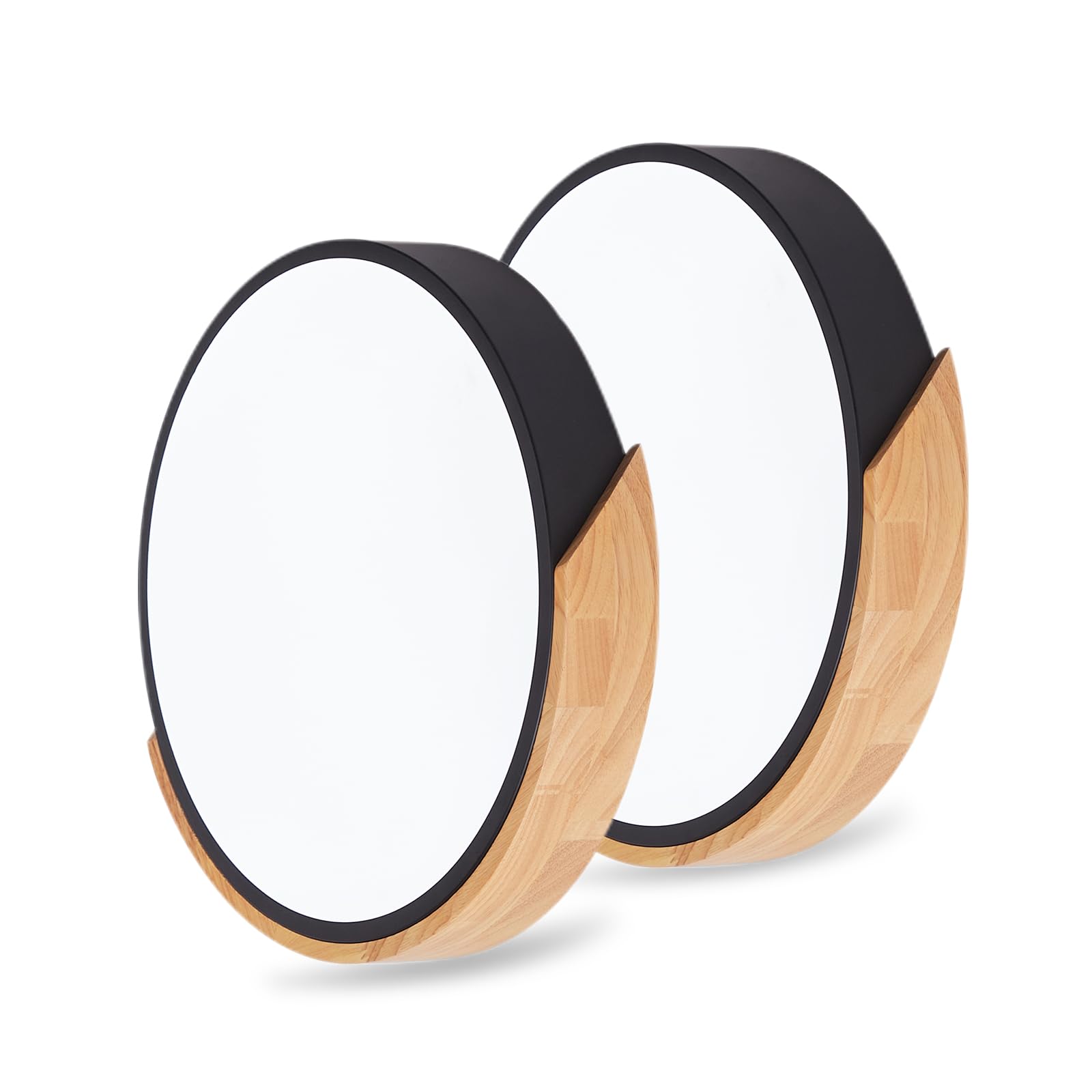 Plafón Led Ronda 24W, Luz Blanca Fría 6000K, Paquete de 2 Lámparas Techo Negro para Salón, Cocina, Comedor, Dormitorio