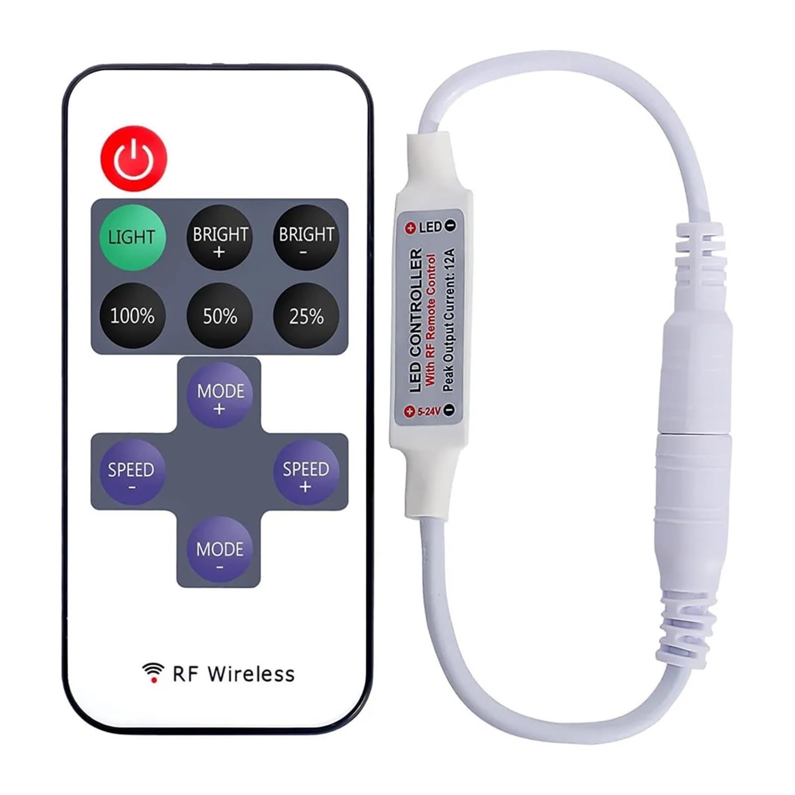 Controlador de luz LED de 24V inalámbrico RF11 para solucionar parpadeos en tiras monocromáticas