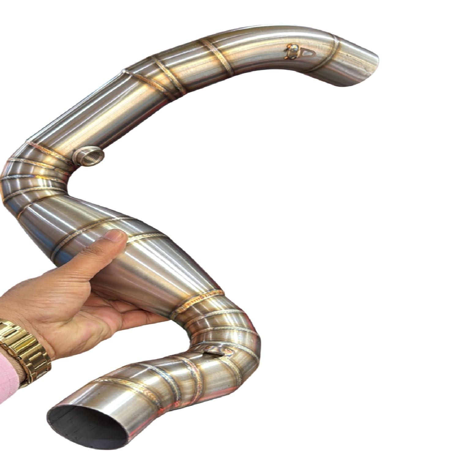 Zombieeast Bike Bend Pipe Free Silencer Bend Pipe/BendPipe Decat Headers Chrome Suitable For Apache RR 310-image-37
